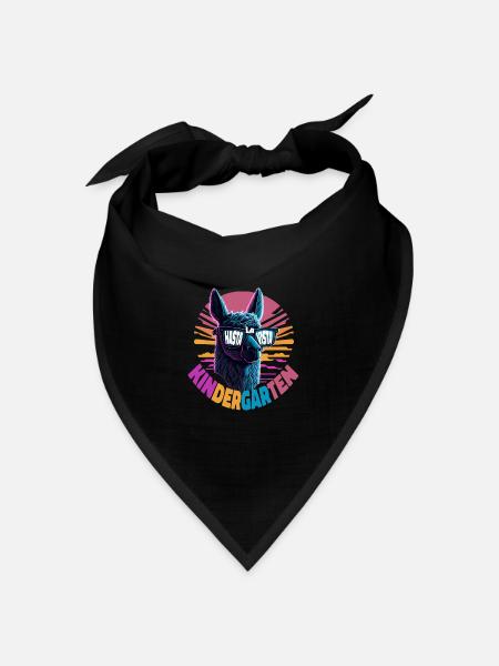 Lama Alpaka Hasta La Vista Einschulung 1.Klasse - Bandana Dreieckstuch - Schwarz