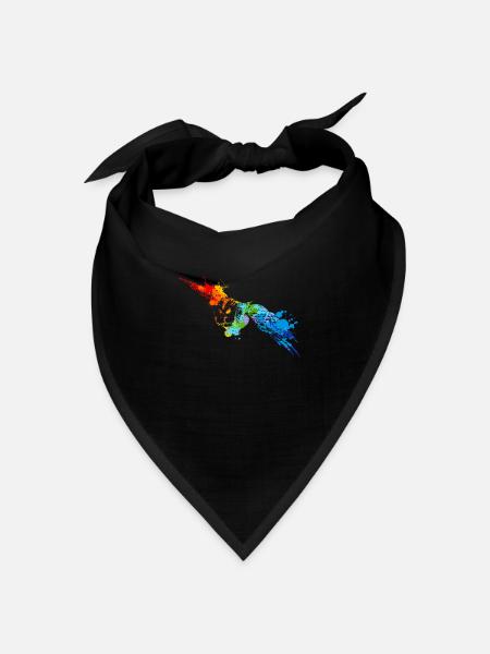 Sprühfarbe Eule Bunte Eule - Bandana Dreieckstuch - Schwarz