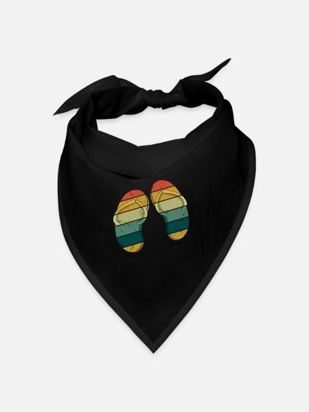 Retro Vintage Flip Flops Strand Surfen Hallo Sommer - Bandana Dreieckstuch - Schwarz