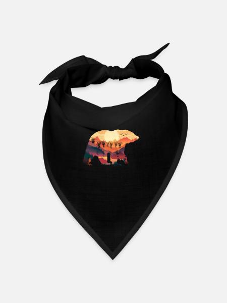 Panda Pandabär Pandas - Bandana Dreieckstuch - Schwarz