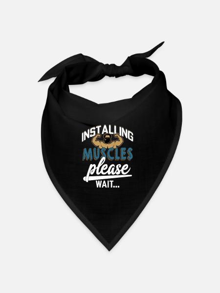 Installing Muscles Please Wait... Weight Lifting T - Bandana Dreieckstuch - Schwarz