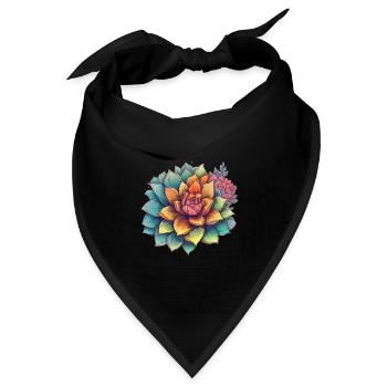 Kaktus Blühende Kakteen Sukkulentenliebhaber Wildblume - Bandana Dreieckstuch - Schwarz - Vorne