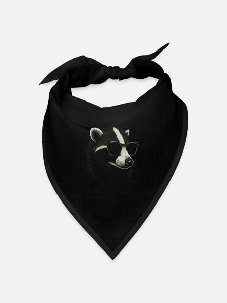 Dachs Sonnenbrille - Bandana Dreieckstuch - Schwarz