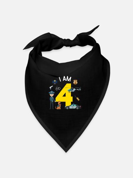 I am 4 - US Police - Bandana Dreieckstuch - Schwarz