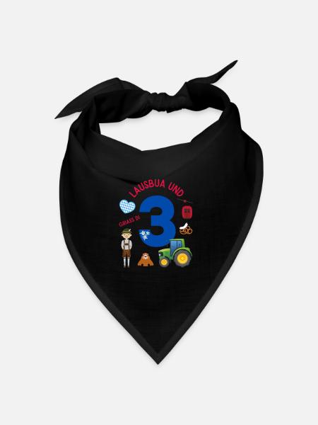 Lausbua und 3 - Bandana Dreieckstuch - Schwarz