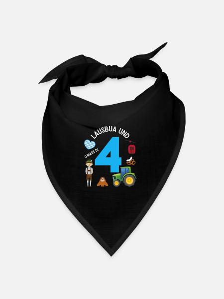 Lausbua und 4 - Bandana Dreieckstuch - Schwarz