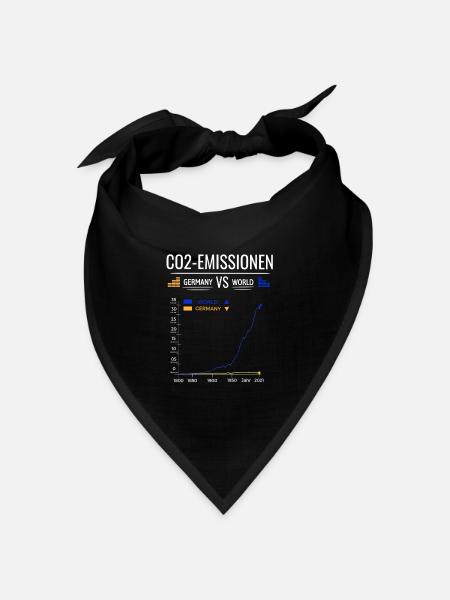 CO2 Emissionen Diagramm Germany VS World - Bandana Dreieckstuch - Schwarz