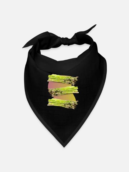 Spargel, grüner Spargel - Bandana Dreieckstuch - Schwarz