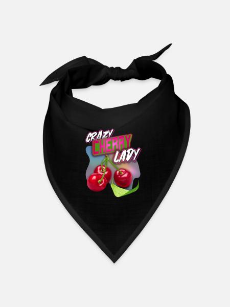 Crazy Cherry-Fruit Kirsche lustiger Spruch - Bandana Dreieckstuch - Schwarz