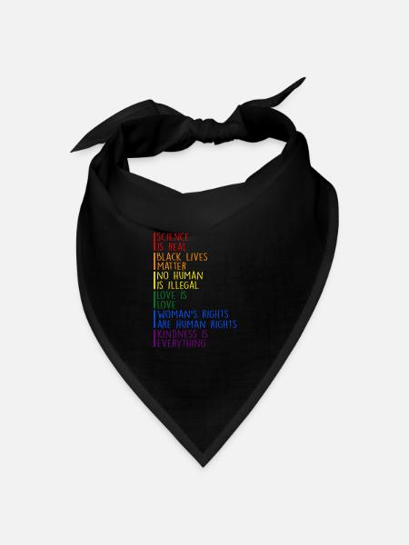 Gay-Pride-Wissenschaft ist echt Black Lives Matter - Bandana Dreieckstuch - Schwarz