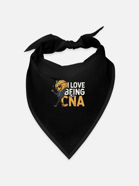 Ich liebe es eine Cna zu sein Kürbis Herbst - Bandana Dreieckstuch - Schwarz