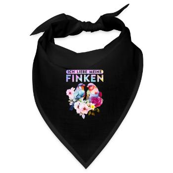 Ich liebe meine Finken Vogelliebhaber Vogel Liebe - Bandana Dreieckstuch - Schwarz - Vorne