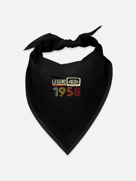 1958 Geburtstag Vintage Cassette - Bandana Dreieckstuch - Schwarz