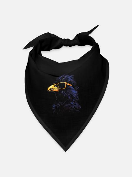 Krähe Sonnenbrille - Bandana Dreieckstuch - Schwarz