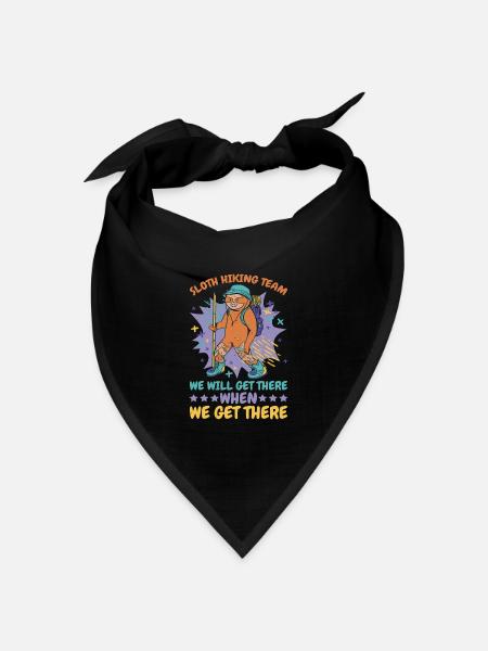 Sloth Hiking Team, Get There When We Get There 2 - Bandana Dreieckstuch - Schwarz