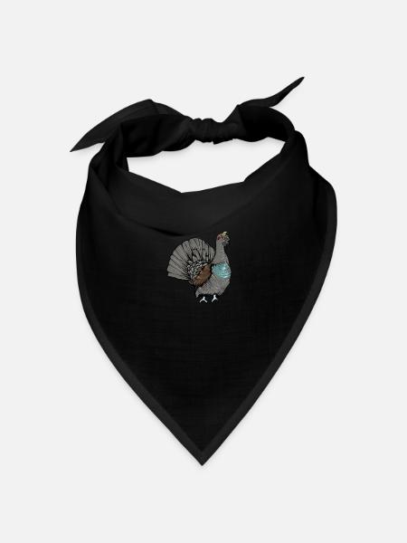 Auerhahn I Hühnervogel Auerhuhn Motiv für Jäger - Bandana Dreieckstuch - Schwarz