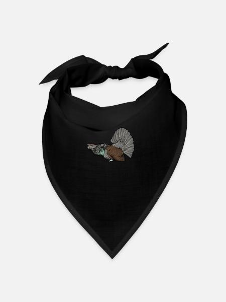 Auerhahn I Hühnervogel Auerhuhn Motiv für Jäger - Bandana Dreieckstuch - Schwarz