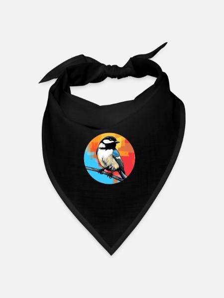 Meise - Bandana Dreieckstuch - Schwarz