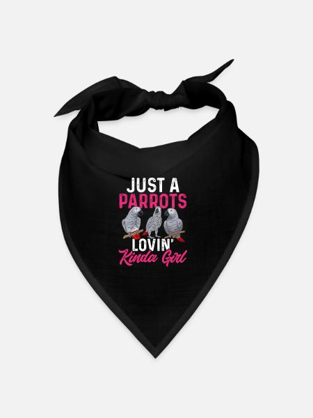 Graupapagei African Grey Parrot Papagei - Bandana Dreieckstuch - Schwarz