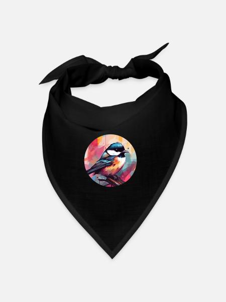 Meise - Bandana Dreieckstuch - Schwarz