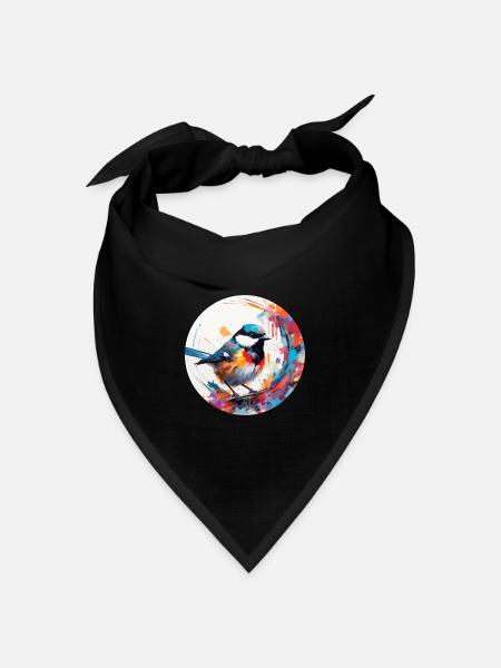 Meise - Bandana Dreieckstuch - Schwarz