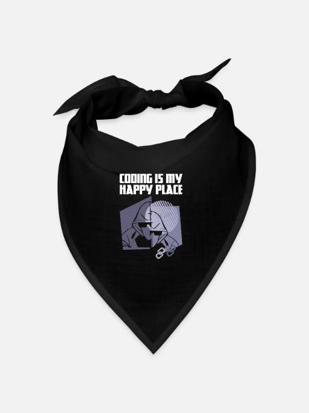 Coding is my happy place - Bandana Dreieckstuch - Schwarz
