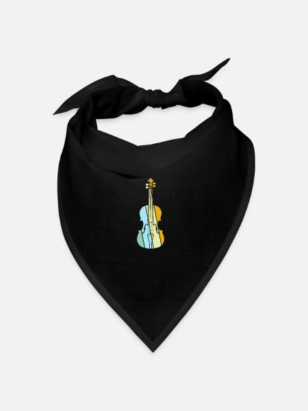 Geige Retro - Bandana Dreieckstuch - Schwarz