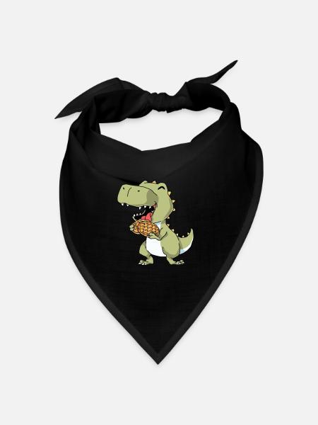 T-Rex Waffeln - Bandana Dreieckstuch - Schwarz