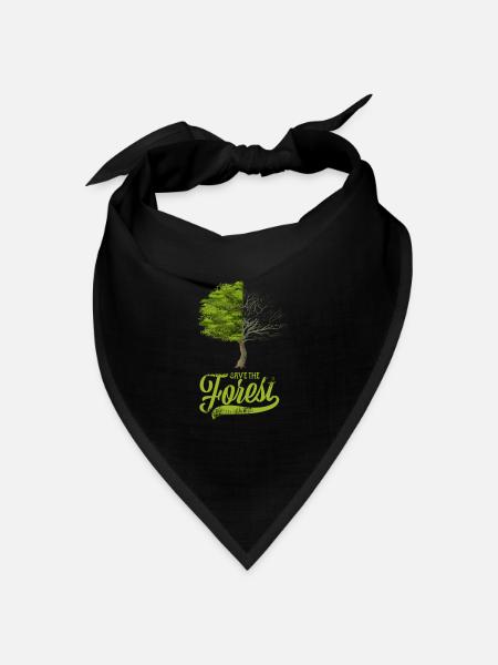 Save the forest - Bandana Dreieckstuch - Schwarz