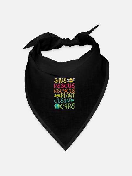 Tierrettung Tierschutz Tierfreund Geschenk - Bandana Dreieckstuch - Schwarz
