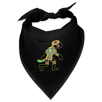 Affe mit Mustern Affen - Bandana Dreieckstuch - Schwarz - Vorne