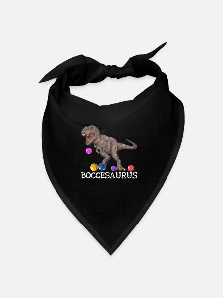 Lustiger Boccia-Kugelspieler Dinosaurier T-Rex - Bandana Dreieckstuch - Schwarz