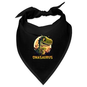 Omasaurus Muttertag Grandma Mama Tag Oma - Bandana Dreieckstuch - Schwarz - Vorne