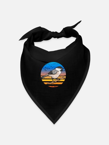 Meise Vogel Chickadee Vogelbeobachtung - Bandana Dreieckstuch - Schwarz