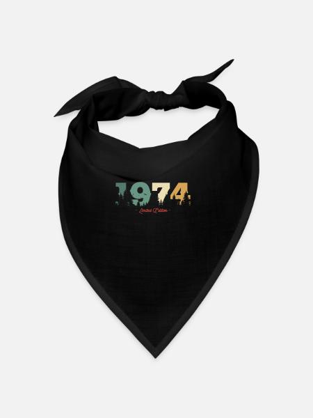 Vintage Geburtstagsgeschenk Wald 1974 - Bandana Dreieckstuch - Schwarz