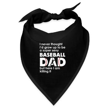 Ein super sexy Baseball-Vater, aber hier bin ich lustig - Bandana Dreieckstuch - Schwarz - Vorne