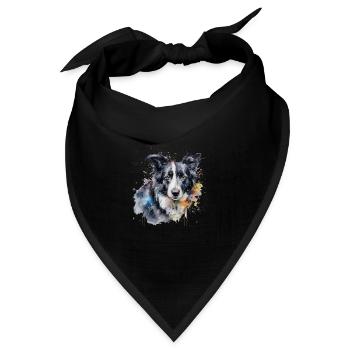 Border Collie - Bandana Dreieckstuch - Schwarz - Vorne
