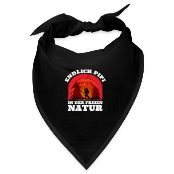 Wanderer Endlich in der freien Natur Berge - Bandana Dreieckstuch - Schwarz - Vorne