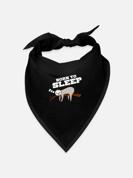 Schlafen Faultier Schlaf Schlafshirt - Bandana Dreieckstuch - Schwarz
