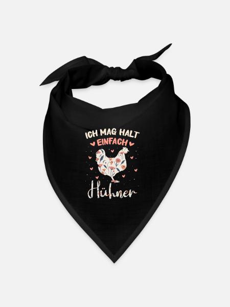 Huhn Hühner Landwirt Bauer Bauernhof Hahn - Bandana Dreieckstuch - Schwarz