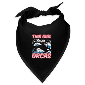 Dieses Mädchen Liebt Die Orcas Orca Schützen Wal - Bandana Dreieckstuch - Schwarz - Vorne