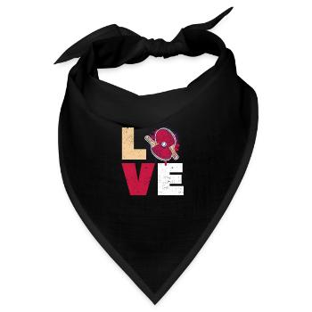 Liebe Tischtennisspieler Lustig Ping Pong Liebe - Bandana Dreieckstuch - Schwarz - Vorne