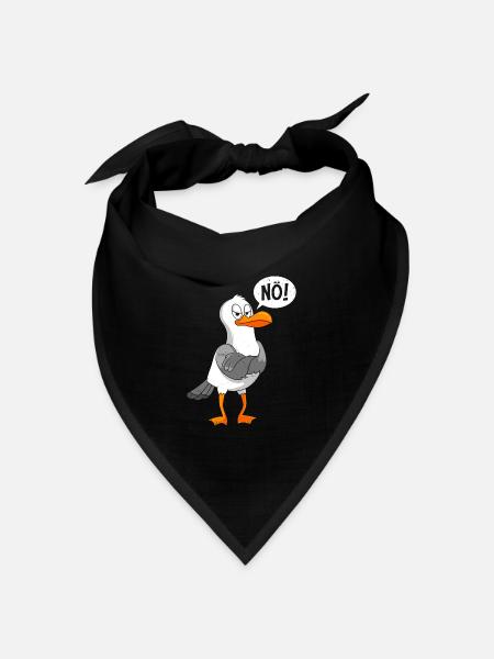 Möwen Nö! sture Möwe Seevogel Seagull - Bandana Dreieckstuch - Schwarz