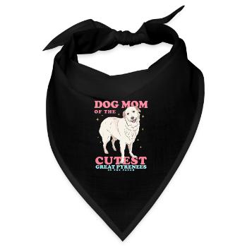 Pyrenäenberghund Mom Hundebesitzerin Geschenk - Bandana Dreieckstuch - Schwarz - Vorne