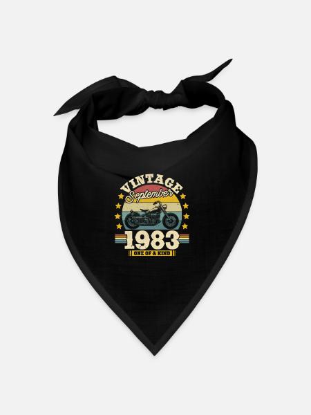 Geschenk Geburtstag September 1983 40 Jahre - Bandana Dreieckstuch - Schwarz