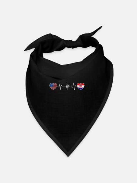 Kroatien - Bandana Dreieckstuch - Schwarz