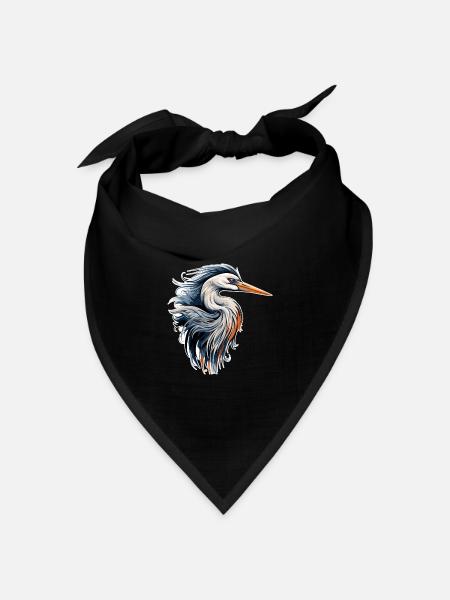 Reiher - Bandana Dreieckstuch - Schwarz