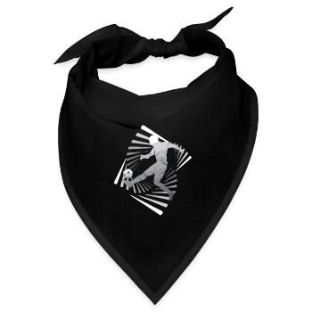 Fußball Plaer Kick Ball Mit Wirbeln - Bandana Dreieckstuch - Schwarz - Vorne