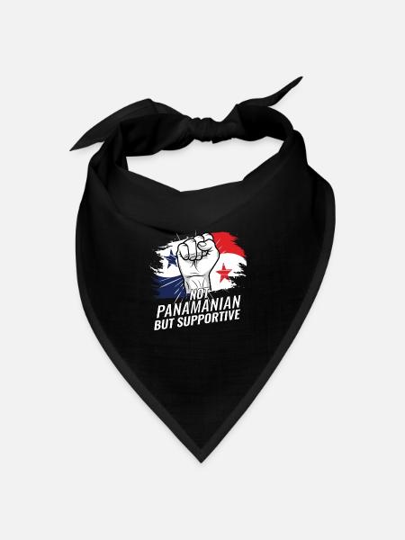 Not Panamanian But Supportive Panama Flag Country - Bandana Dreieckstuch - Schwarz
