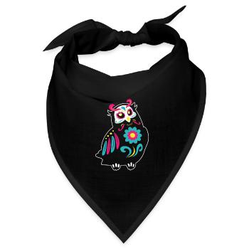 Dia de Los Muertos Eule Eulen Mexiko - Bandana Dreieckstuch - Schwarz - Vorne